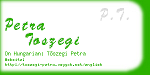 petra toszegi business card